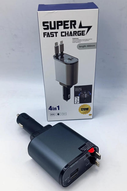 4 in 1 Retractable Charger for car