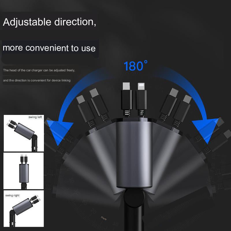 4 in 1 Retractable Charger for car